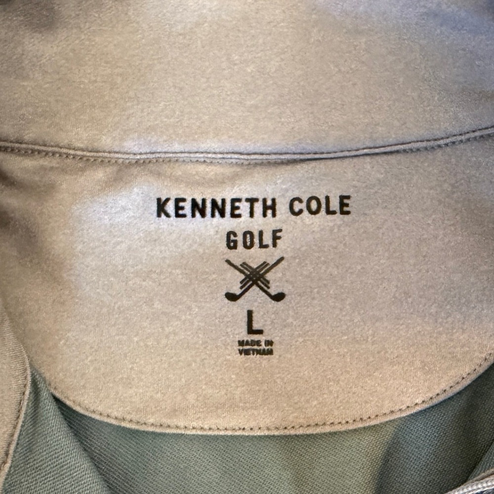 Kenneth Cole Golf Mens Large Quarter Zip Pullover Gray Blue Geometric Print L - Picture 2 of 3